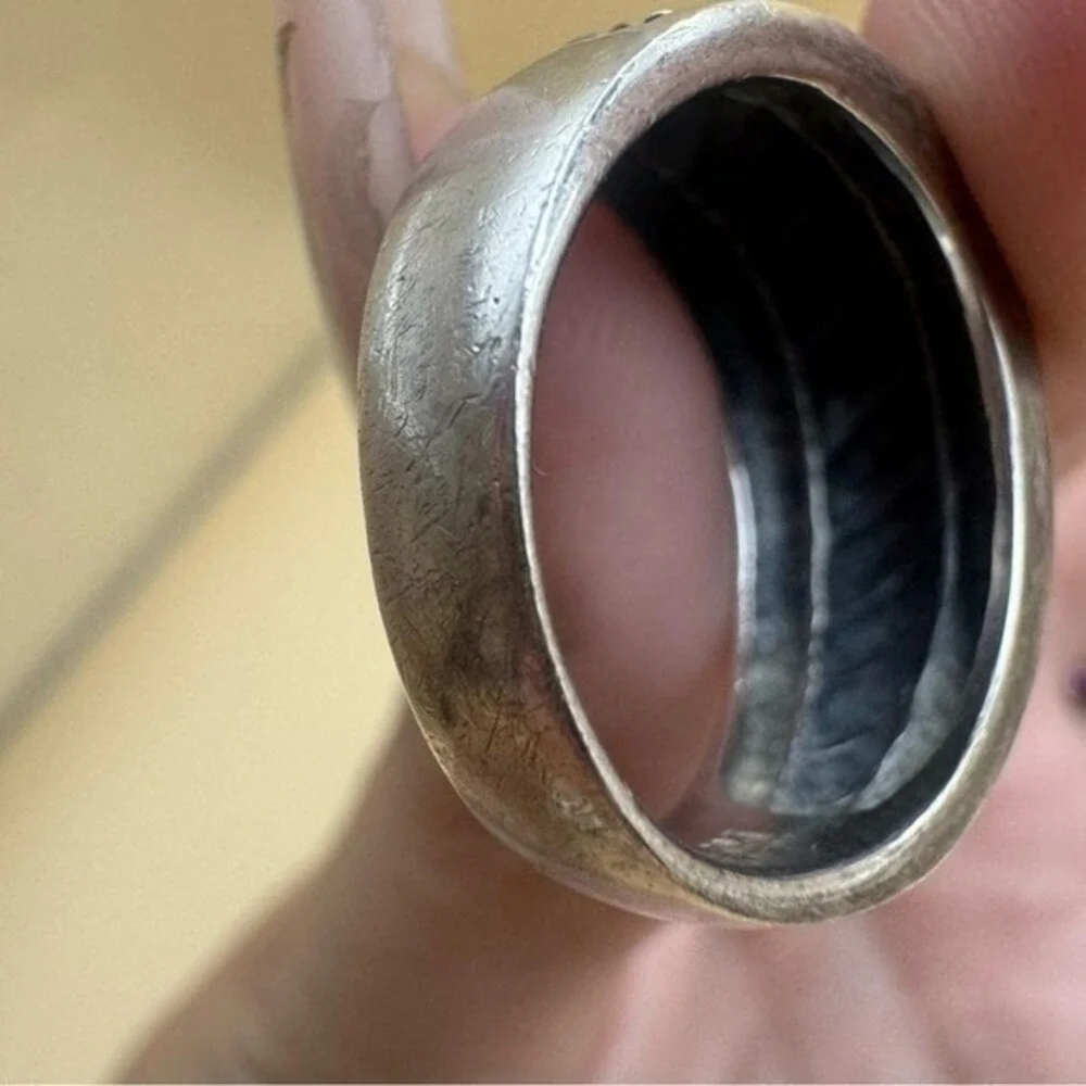 Vintage‎ 925 Sterling Silver Rope Ring Size 6.75 Stamped